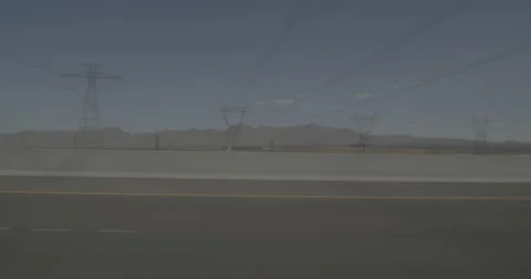 Side left driving plate - Highway 15 at Mile 2, Primm Stock Footage 294554192