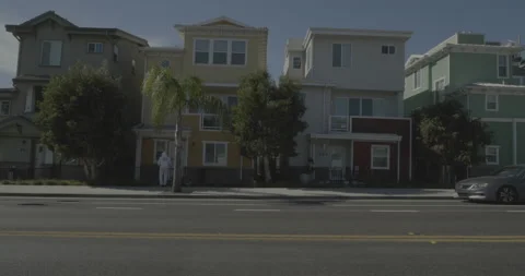 Side left driving plate - Highway 1 at Addie Street, Pismo Beach Stock Footage 294769008