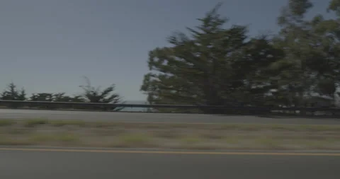 Side left driving plate - Highway 1 at 8th Street, Cayucos Stock Footage 294801759