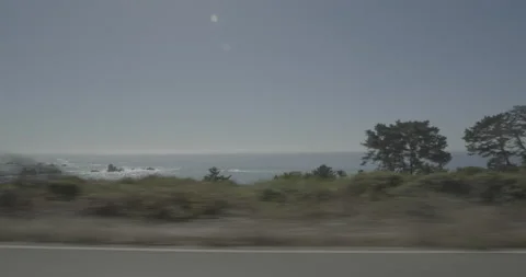 Side left driving plate - Highway 1 at Mile 70, Ragged Point Stock Footage 294926502