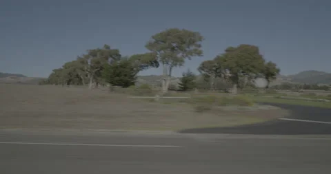 Side left driving plate - Highway 1 at Mile 57, San Simeon Stock Footage 294939082