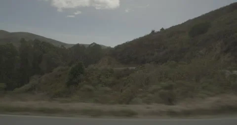 Side left driving plate - Highway 1 at Mile 5, Muir Beach Stock Footage 295029379