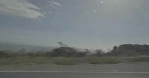 Side left driving plate - Highway 1 at Mile 11, Stinson Beach Stock Footage 295032628