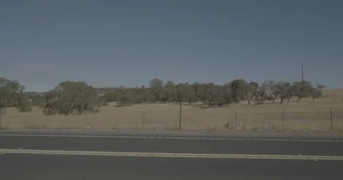 Side left driving plate - Highway 120 at Mile 13, Yosemite Junction Stock Footage 295044830