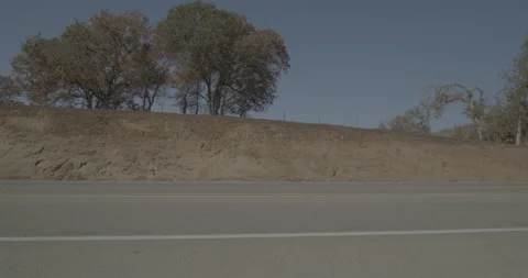 Side left driving plate - Highway 180 at Mile 86, Yokuta Valley Stock Footage 295205277