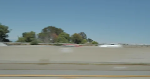 Side left driving plate - Hwy 280 at Jenevein Avenue, Millbrae Stock Footage 113838422