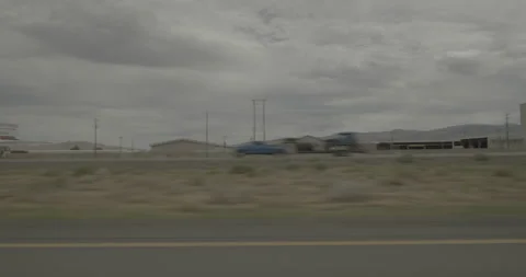 Side left driving plate - I-80 at Mile 47, Wadsworth Stock Footage 285344713