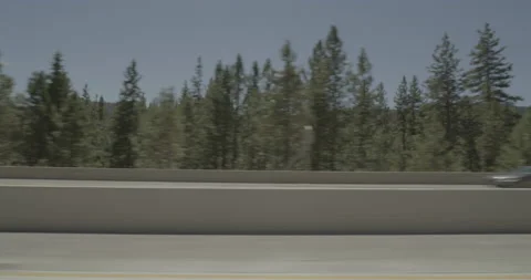 Side left driving plate - I-80 at Donner Memorial State Park, Truckee Stock Footage 285360304