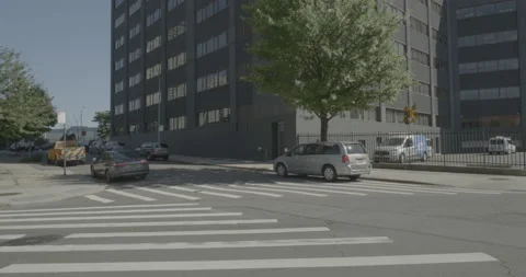 Side left driving plate - Jackson Avenue at 47th Road, Brooklyn Stock Footage 254516907
