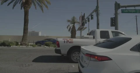 Side left driving plate - Las Vegas Boulevard at East Reno Drive, Las Vegas Stock Footage 293938695