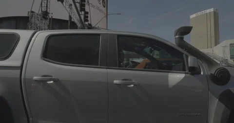 Side left driving plate - Las Vegas Boulevard at East Sands Avenue, Las Vegas Stock Footage 293946455