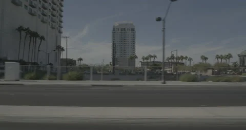 Side left driving plate - Las Vegas Boulevard at Hoover Avenue, Las Vegas Stock Footage 293948417
