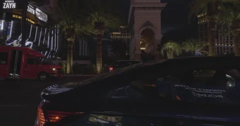 Side left driving plate - Las Vegas Boulevard at Paris Drive, Las Vegas Stock Footage 294208136