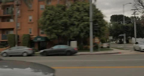 Side left driving plate - Laurel Canyon Blvd at Highway 101, Studio City Stock Footage 113791230