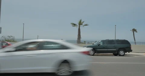Side left driving plate - PCH at 8th St, Huntington Beach Stock Footage 101765105