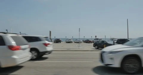Side left driving plate - PCH at Will Rogers State Beach, Santa Monica Stock Footage 102007429