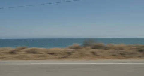 Side left driving plate - PCH northbound, Point Mugu Stock Footage 102013243