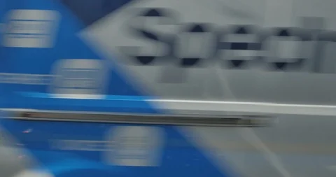 Side left driving plate - Santee St at 9th Street, Downtown LA Stock Footage 113761411