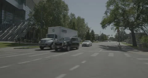 Side left driving plate - Speer Boulevard at Champa Street Denver Stock Footage 289119084