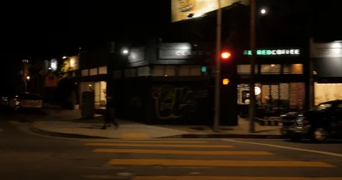 Side left driving plate - Sunset Blvd at Micheltorena Street, Los Angeles Stockbeeldmateriaal 113775010