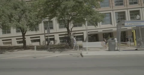 Side left driving plate - West Dean Keaton Street at Wichita Street, Austin Stock Footage 253497604