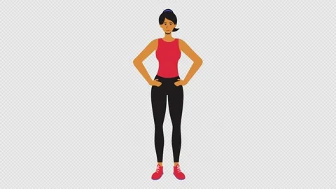 Side Left Leg Raises Exercise Animation 4k Looping Stock Footage 318773083