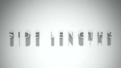 Side lengths 3D title animation white text on a white background Stock Footage 299647953