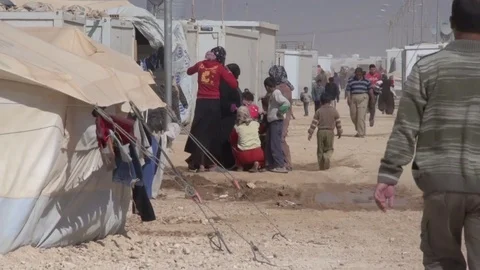 Side of life to the syrian refugees in zaatari camp Stock Footage 73935265