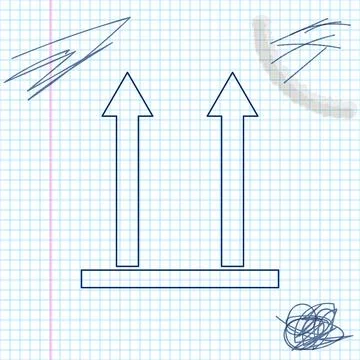 This side up line sketch icon isolated on white background. Two arrows Stock Illustration