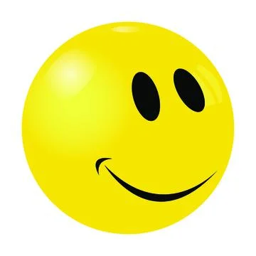 Side looking happy yellow smiley 3d face vector illustration Stock Illustration