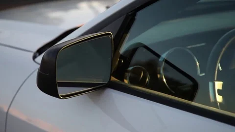 Side mirror of an automobile  Stock Footage 78556373