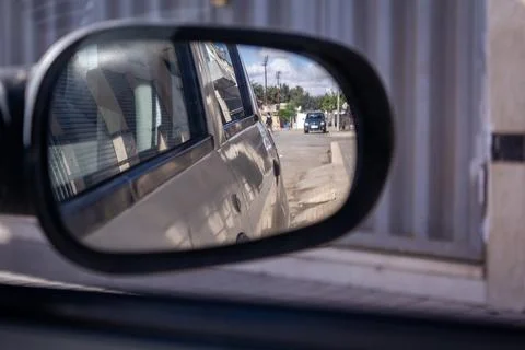 Side mirror of a car 库存照片