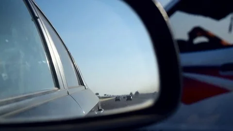 Side Mirror Rear View From Moving Car. Video stock 80010815