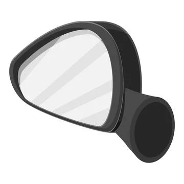 Side mirror reflecting empty road on white background Stock Illustration