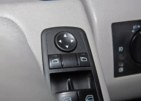 Side mirror switch control Stock Photos
