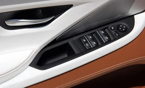 Side mirror switch control, window control and central locking Stock Photos