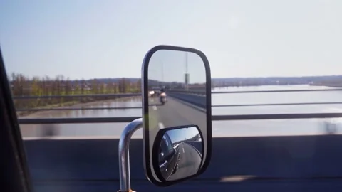 Side Mirror While Driving Stock Footage 196741163