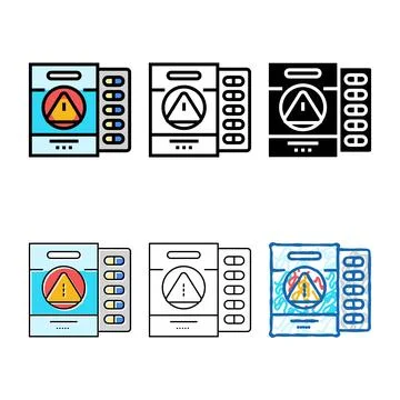Side mix effects medicines pharmacy color icon vector Stock Illustration