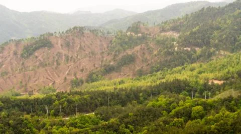 Side of a mountain devoid of trees Stock Photos