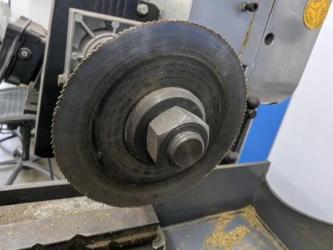 Side Mounted Abrasive Disc Features. Industrial Grinding Apparatus With Wea.. Stock Photos