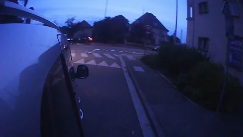 Side Mounted Car POV Driving From Haguenau To Strasbourg At Dusk part 1 스톡 동영상 325567589