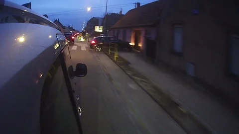 Side Mounted Car POV Driving From Haguenau To Strasbourg At Dusk part 3 Stock Footage 325567601