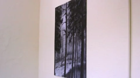 Side movement of a forest painting Stock Footage 67259266