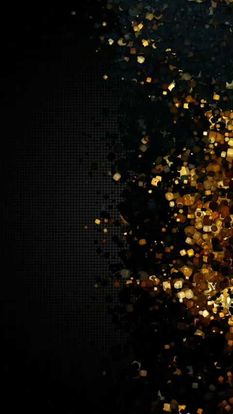 Side moving band of glossy cubes sliding along a deep dark textured backdrop Stock Footage 322721634