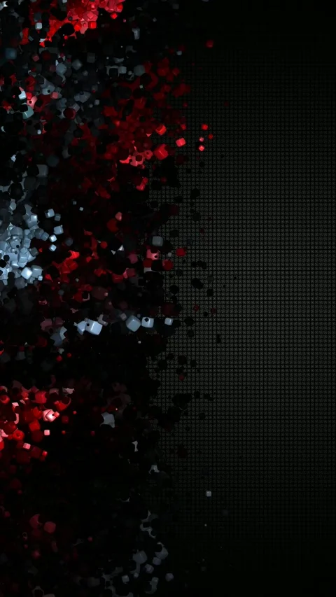 Side moving stream of glossy cubes gliding across a dark textured surface Stock Footage 322721599