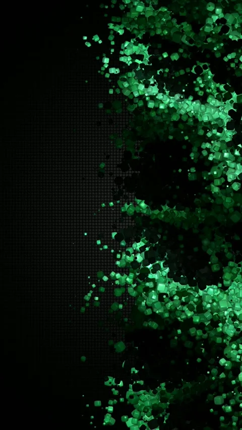 Side moving wave of glossy cubes drifting over a heavy dark textured backdrop Stock Footage 322721562
