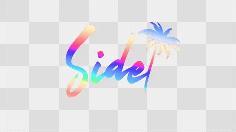 Side. Multicolor gradient bright contrast inscription. Alpha channel. Stock Footage 152752232