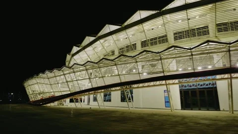 Side Night View Shell Stadium Jingshan International Tennis Center Hubei Stock-Footage 345206968