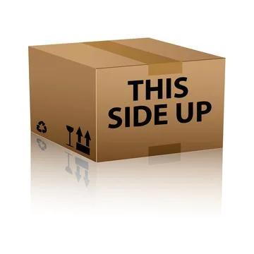 This side up package cardboard box Stock Illustration