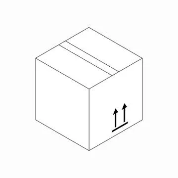 This side up packaging icon, isometric 3d style Illustration